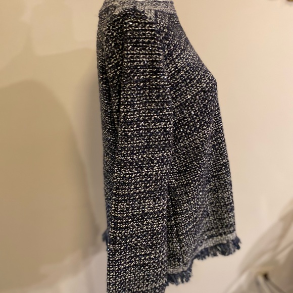 Ann Taylor night sky sequin fringed pullover sweater size Large - Picture 7 of 9